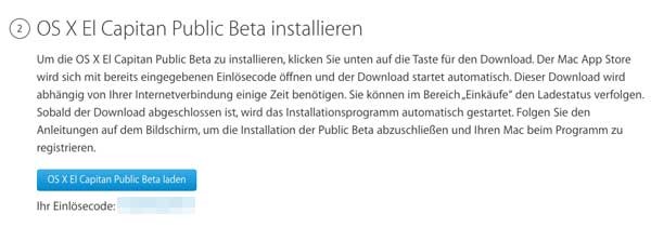El Capitan Developer Code